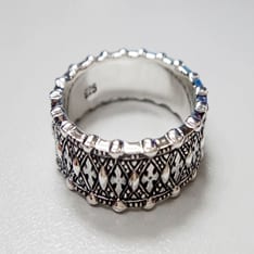 Woven Lattice Ring — Sterling silver 925, oxidized