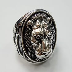 Lion Head Ring — Sterling silver 925, oxidized