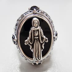 Madonna Ring — Sterling silver 925, oxidized + black onyx